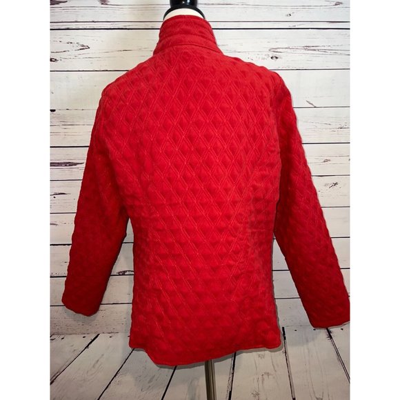 NTCO Nomadic Traders Quilted full zip jacket Large Lined Red Christmas Puffer - Picture 4 of 9